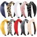 Funtopia 10-Piece Fashion Headbands for Women & Girls | Knotted Pearl Wide Top Knot Turban Hair Bands | Vintage Velvet & Leopard Print Hoops - Buy Online on GoSupps.com
