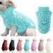 Famkit Pet Dog roll collar sweater with turtleneck sweater Pet Dog Clothing Outwear Fashion Warm Pullover Knitwear (please select a larger size according to the size table) XL (Fit for 11-13.2lb) Blue