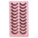 HIPRETTYUS 10mm Russian Strip Faux Mink Lashes D curl Handmade Reusable Dramatic False Eyelashes Natural Thick Wispy Fluffy Fake lashes Mink(10 Pairs Pack) Russian Strip 02