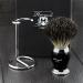 Premium Black Badger Hair Men's Shaving Brush with Stylish Black & Metal Handle and Chrome Stand - Perfect for Luxury Grooming - Buy Online on GoSupps.com