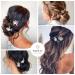 Sweetv Handmade Gold Flower Bridal Hair Pins - Beaded Wedding Hair Accessories - Buy Online on GoSupps.com