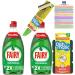 Washing Up Liquid Bundle with Fairy Liquid 654ml x2 Dishmatic Washing Up Sponge With Liquid Handle and Dishmatic Refill Sponges with Indigo Leopard Ultimate DIshwashing Tip Sheet - Buy Online on GoSupps.com