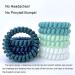 Tanha Spiral Hair Ties 10Pcs - Blue Teal White Elastic Coils for Ponytail Holders - Women Men Green Multi-colored - Buy Online on GoSupps.com