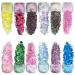 Festival glitter face for festive cladding 12 color set body glitter for nail art and body face hair clothing decoration feminine glitter make-up sequins and festival accessories 12 colors/10g-2