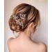 Unicra Bridal Wedding Crystal Hairpins Flower Bridal Hairpieces Wedding Hair Accessories for Women and Girls Pack of 3 (Silver)