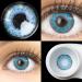 Glamlens Flora True Sapphir Blau + container |Very strongly covering natural blue contact lenses colored |Colored silicone hydrogel |1 pair (2 pieces) |Dia 14.50 |Without starch