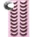 False Eyelashes Mink Lashes Natural Look Fluffy Eyelashes Wispy Cat Eye Lashes Pack 10 Pairs 5D Strip Volume False Eyelashes by HeyAlice ( Clear Band ) 10Pairs_Wispy Natural