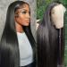 KITTYWAY Straight Lace Front Wigs Human Hair Pre Plucked 180 Density 13x4 HD Lace Frontal Wigs for Black Women Human Hair Wig with Baby Hair Bleached Knots Brazilian Glueless Natural Color 24 inch 24 Inch 13X4 Straight L...