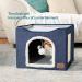 Bedsure Cat Beds for Indoor Cats | Large Cat Cave with Fluffy Ball & Scratch Pad - Foldable Pet House 16.5x16.5x14 - Buy Online on GoSupps.com