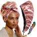 SMPL Objects microfiber-hair wrap towel double-layer curly hair-turban towel for women-satin hair rock cloth for curly hair (pink) pink
