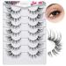 Shop MAGEFY Fluffy Cat Eye Eyelashes - 7 Pairs Wispy Reusable Soft Lashes Clear Band Style-7601-6 Worldwide Shipping - Buy Online on GoSupps.com