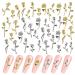 QXUJI 3D Rose Nail Art Charms  Flowers Rose Buds Nail Art Accessories Decoration  Metal Alloy Nail Art Decals  for Girls Women DIY Nail Design Craft Jewelry Making  Gold and Silver  7 Styles