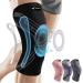 ENEX Knee Support Braces for Women Men - Compression Sleeves with Side Stabilizers & Patella Gel Pad for Meniscus Tears Arthritis Joint Pain Relief ACL Running Squats Sports Single Black-L L Black-Grey
