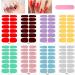 JSRQT Solid Glitter Color Full Wraps Nail Polish Stickers 8 Sheets Nail Art Polish Decals Tips Self-Adhesive Nail Polish with Nail Files Nail Strips Bright Pink Nail Wraps Nail Art Designs for Women - Buy Online on GoSupps.com