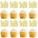 UXYOKM 24Pcs New Years Cupcake Toppers Gold Glitter Hello 2024 Cupcake Picks New Years Theme Eve Party Decorations Supplies Gold-hello 2024