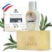 Goat milk soap and lotion anti pimple anti-acne organic facial care handcrafted made in France goat milk mask & moisture dispenser eczema psoriasis natural care face 1x goat milk soaps 100g + 1x lottery 30ml