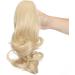 Long Short Claw Ponytail Hair Extension | One Piece Clip in Jaw/Claw Synthetic Hairpiece 12 Curly Golden Mix Blonde - Buy Online on GoSupps.com