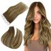 Easyouth Balayage Tape in Hair Extensions Real Human Hair Ombre Brown Tape in Extensions Dip Dye Brown to Blonde Tape in Human Hair Extensions Tape in 18 Inch 40g 20Pcs 18 Inch #4/27/4