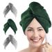 Youlertex Ultra-Pl sch-Mikrofiber hair towel for women 2 pieces 25.4 x 66 cm purple ultra-suction-suckable twist hair turban drying cap to dry curly long and thick hair (2 gray + 2 gray + 1 emerald