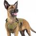 Rabbitgoo no pull dog harness medium -sized dogs tactical breast dishes with moll handle metal buckle breathable military safety dishes adjustable padded dog vest s brown s (1 Pack) brown