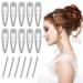 ASTER 16 Pieces Rhinestone Snap Hairpin for Women and Girl  Crystal Snap Hair Barrettes  Wedding Rhinestone Hair Clips  Water Drop Hairpins One-word Hairpin Headwear Hair Accessories