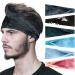 6 Pack Sports Headbands for Men OFFTESTY Lightweight Mens Hairband Stretchy Moisture Wicking Workout Sweatbands New Tiedye 6 Pack