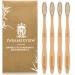 Paramexview Natural Bamboo Toothbrushes Set of 4 | BPA-Free Medium Bristles Eco-Friendly | Biodegradable Handle Charcoal Infused and Organic Base Brown