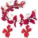 ANCIRS Red Flower Crown Bridal Hair Band Headband  Rhinestone Red Rose Crowns Tiaras Hair Accessories & Crystal Floral Red Bride Ear Stud Dangler Earring for Women & Girls Wedding Engagement Birthday Christmas Decoration...