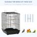 PawHut 23" Bird Cage Flight Parrot House Cockatiels Playpen with Open Play Top and Feeding Bowl Perch Pet Furniture Black - Buy Online on GoSupps.com