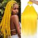Xtrend 26 Inch EZ Braids 8Packs Yellow Pre-Stretched Easy Braiding Hair Extensions for Box Braids Hair Hot Water Setting Synthetic Fiber Hair Extensions Yellow# 26 Inch (Pack of 8) Yellow