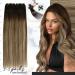 Moresoo Balayage Sew in Human Hair Extensions 24 Inch - Brown Ombre to Light Brown with Medium Blonde Double Weft Extensions - 100g/Pack #3/8/22 - Buy Online on GoSupps.com