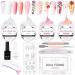 Makartt Solid Builder Nail Gel Kit Nail Extension All in One Spring Hard Gel Nail Kit Gel Base Top Coat UV LED Nail Lamp Nail File Dual Forms Gel Picker Cuticle Pusher Silicone Molds Sculpting Brush
