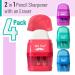 Mr. Pen- Pencil Sharpener & Eraser 4 Pack Colorful 2 Sharpening Holes Manual Handheld Small Pencil Sharpener - Buy Online on GoSupps.com