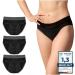 3th.Periods underwear -set organic cotton - menstrual underwear 4 leak -proof layers - hygienic washable period undulanity zenaphyr (L) L 3 -pack - black black