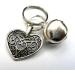 Silver Knight Filigree Heart & Jingle Bell Cat or Small Dog Charm Clip on Collar Pendant Fancy Pet Charm Pet Bling - Buy Online on GoSupps.com