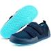 Sisttke Diabetic Shoes for Women Men - Adjustable Arthritis Edema House Slippers for Swollen Feet - Extra Wide 8.5 Women/7.5 Men - Dark Blue - Buy Online on GoSupps.com