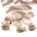 hair2heart Extensions Real Hair Bondings Wavy - 50 strands 1g 40cm 9/31 light blonde gold ash