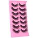 TNFVLONEINS Flat Mink Lashes - 7 Pairs 16mm Wispy False Eyelashes - Natural Look Extensions - Fluffy Cat Eye Strip Fake Eyelashes Pack - Buy Online on GoSupps.com