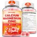 Calcium Magnesium Zinc Supplement Gummies with Vitamin D3 K2 & B Complex for Women Men 1000mg Calcium Citrate with Magnesium Gummies for Bone Muscles & Immune Support Sugar Free Vegan Peach 60 Count (Pack of 2)