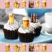 24 x Precut Beer Glasses Pint Lager Edible Wafer Rice Paper Cupcake Topper Decoration For Cakes
