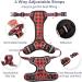 Premium Heele Dog Crockery & No-Pull Harness - Adjustable Reflective Harness for Medium Dogs | Soft Breathable Padded Handle - Black-Red Checkered - Buy Online on GoSupps.com