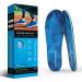 Never Flatten Flat Insoles Men & Women - Extra Shock Absorption Flat Inserts with No Arch Support - Shoe Inserts Men for Walking & Standing & Running 1/8" Thickness Blue M (Men 9-10.5/Women 10-11.5)