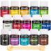Glitter powder Leobro 15 colors of fine glitter 150g holographic glitter powder set for painting and decorating glitter powder for epoxy resin nail watering decoration with 10PCs spoon glitter fine
