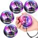 GLIMIN 4 PCS Wrist Trainer Ball Auto Start Hand Gyro Ball Wrist Strengthener Self Starting Forear Exerciser with Bag and Strap for Strengthening Arms Fingers Wrist Training Black with 5 Lights