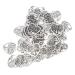 50pcs Pendant Jewel Earrings Heart Earring Retro Charms Alloy Hanging Ornaments Key Chain Hollow Out 1.8X1.7cm Silver