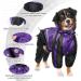 OUOBOB Waterproof Dog Raincoat for Large Dogs - Lightweight Adjustable 4 Legs Pet Poncho with Hood - Snow-Proof Dog Vest Rainwear - Large Purple - Buy Online on GoSupps.com