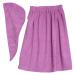 Keenso Women's Bathrobe Set Wrap Set Spa Towel Comfortable Adjustable Shower Robes Skirt with Fast Dry Hair Drying Cap Purple