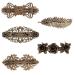 5 pieces French vintage hair clips vintage bronze roses hair clips metal hairpins rose flower wave for women or girls gift