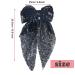 SALOCY Big Glitter Hair Bow Barrette Clip for Women Girls - 8 Inch Black+Silver Hair Accessory - Buy Online on GoSupps.com