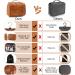 Elviros Hanging Toiletry Bag - Multifunctional Travel Organizer for Men and Women - Water-resistant PU Leather Dopp Kit - Brown - Buy Online on GoSupps.com